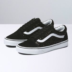 Vans Women’s Old Skool Black Boucle Sequin Shoes